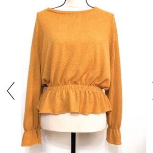 ZARA peplum long sleeve top - mustard color. Worn a handful of times.